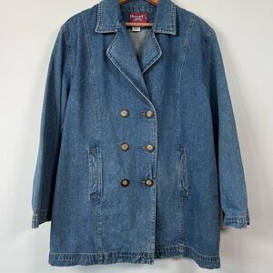 Vintage Denim&Co 100% Cotton Blue Jean Jacket, Size M